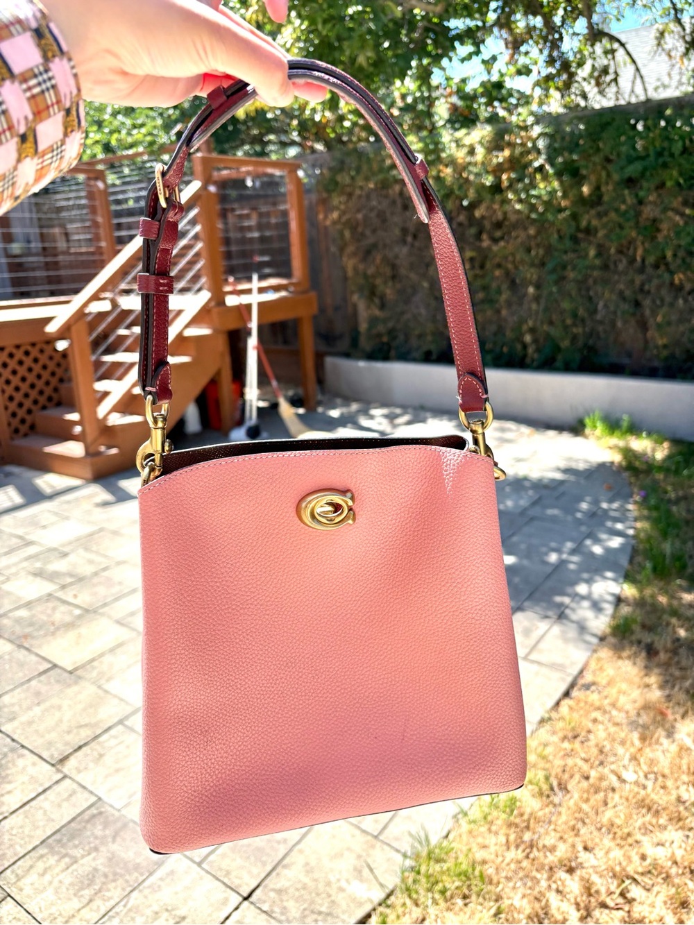 Coach Leather Crossbody Handbag With Short Strap Including Tag Pink